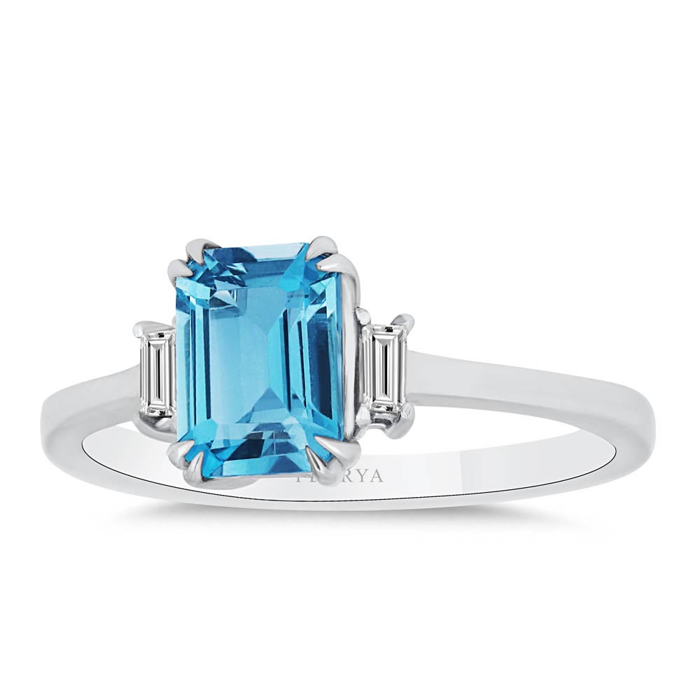 1,32 Karat Lab Pırlanta Bluetopaz Yüzük