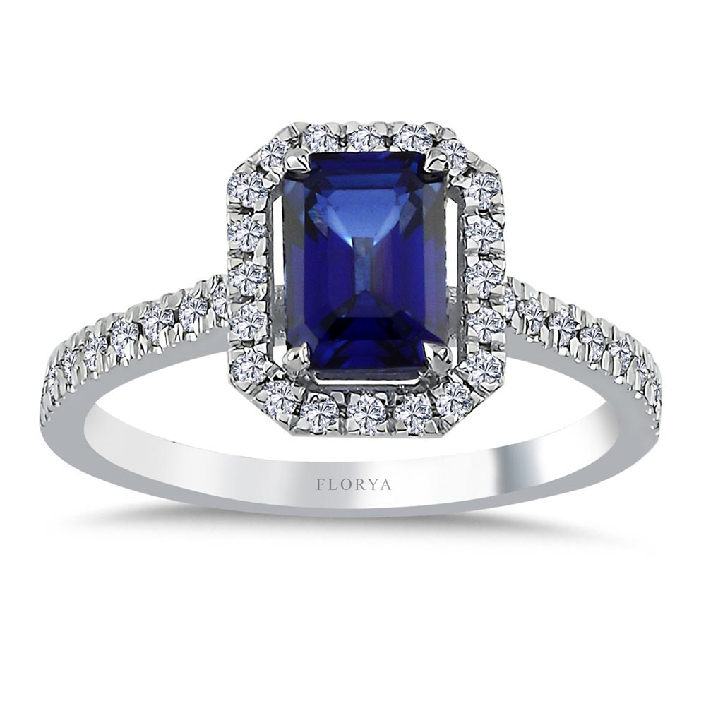 1,33 Karat Laboratuvar Pırlanta Royale Safir Yüzük - FP08702