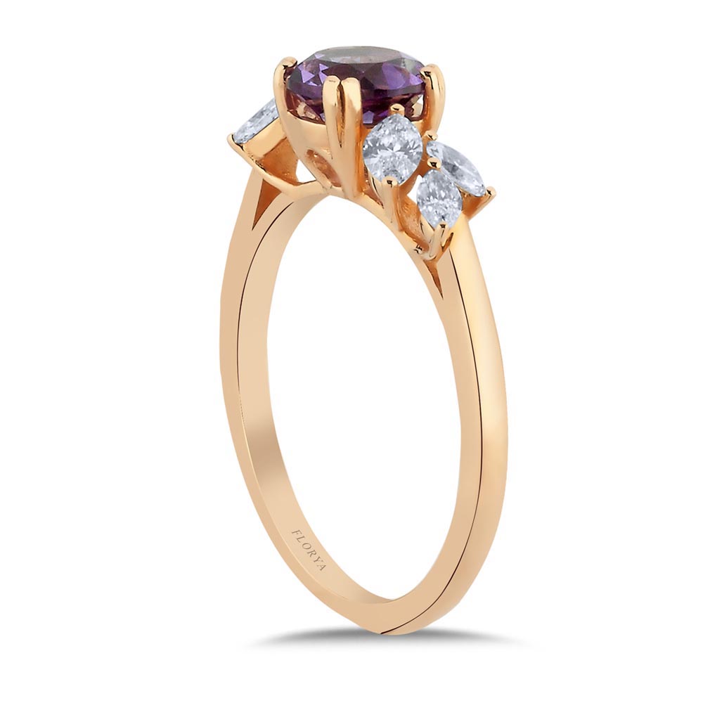 1.38 Karat Alexandrit Taşlı Vintage Pırlanta Yüzük - FP02913
