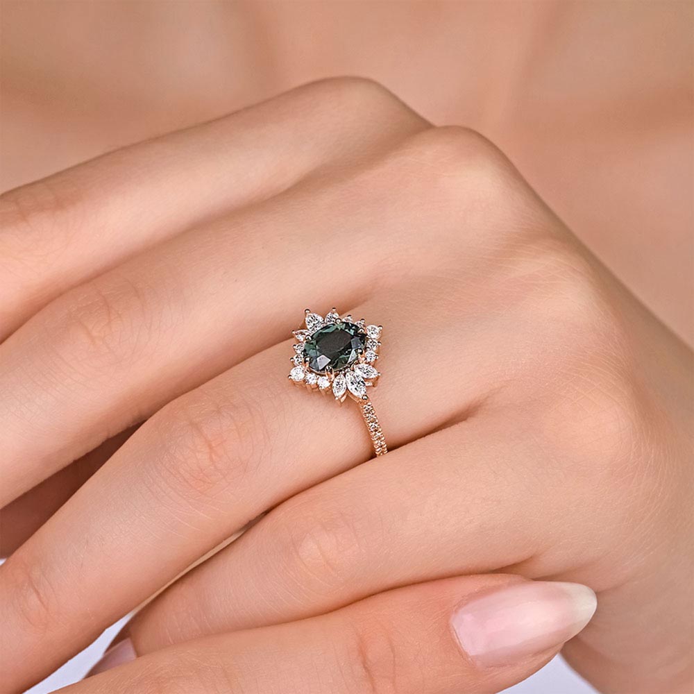 1.62 Karat Turmalin Taşlı Vintage Pırlanta Yüzük - FP02791