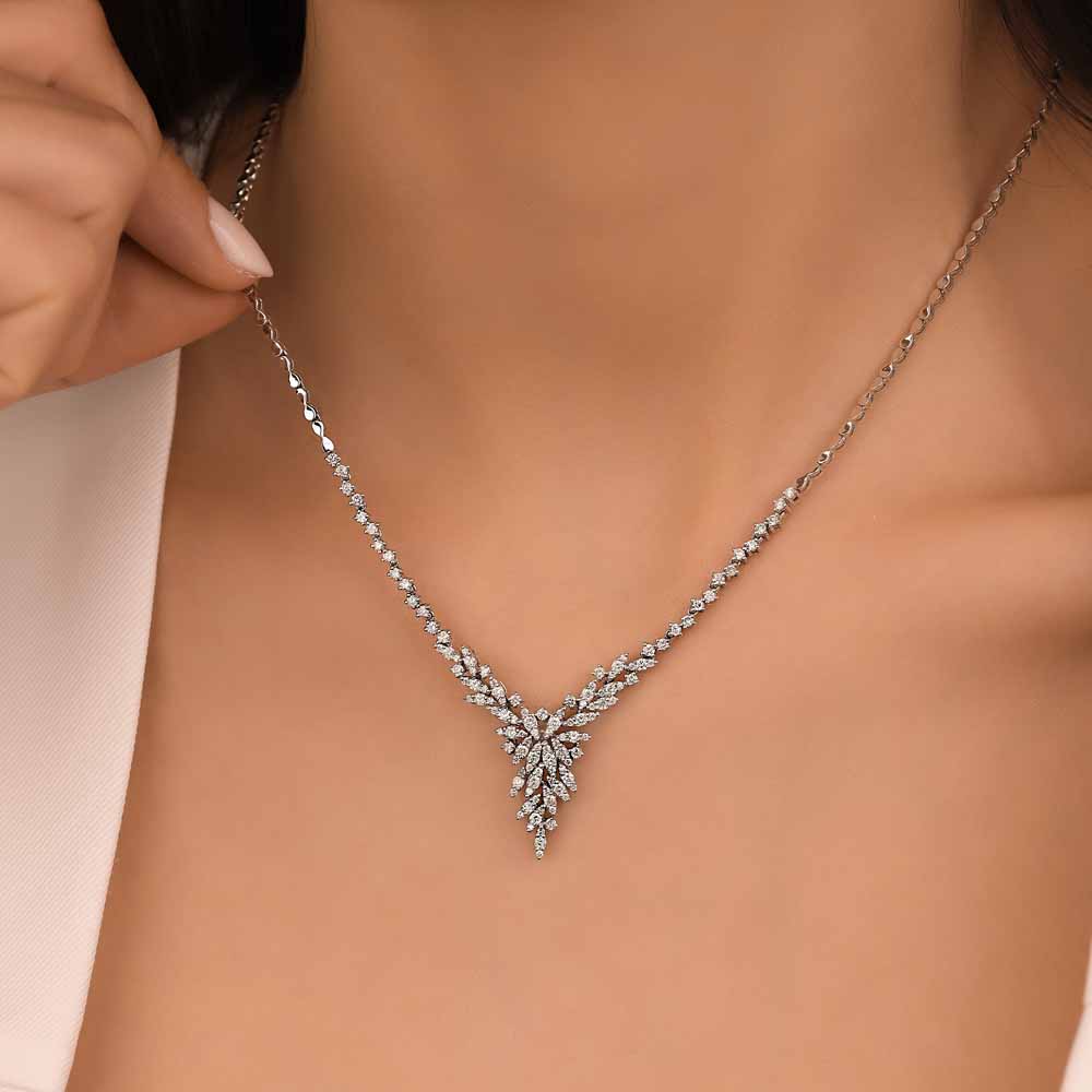 1,65 Karat Lab Pırlanta Taşlı Zincirli Gerdanlık