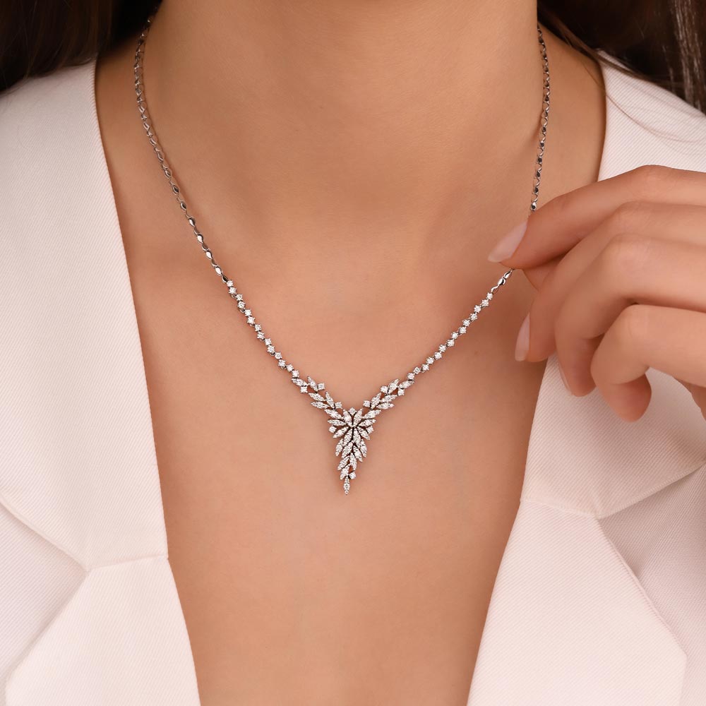 1,65 Karat Lab Pırlanta Taşlı Zincirli Gerdanlık