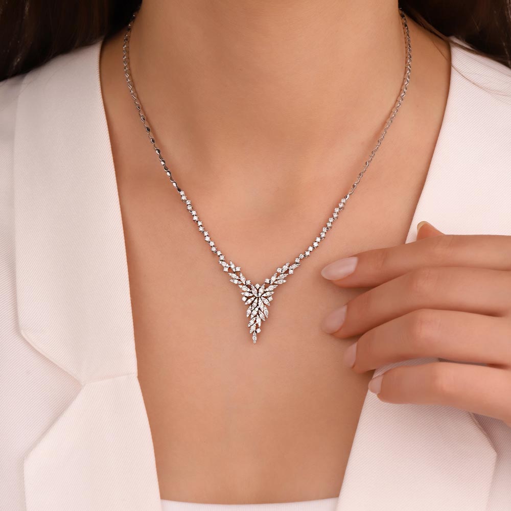 1,65 Karat Lab Pırlanta Taşlı Zincirli Gerdanlık