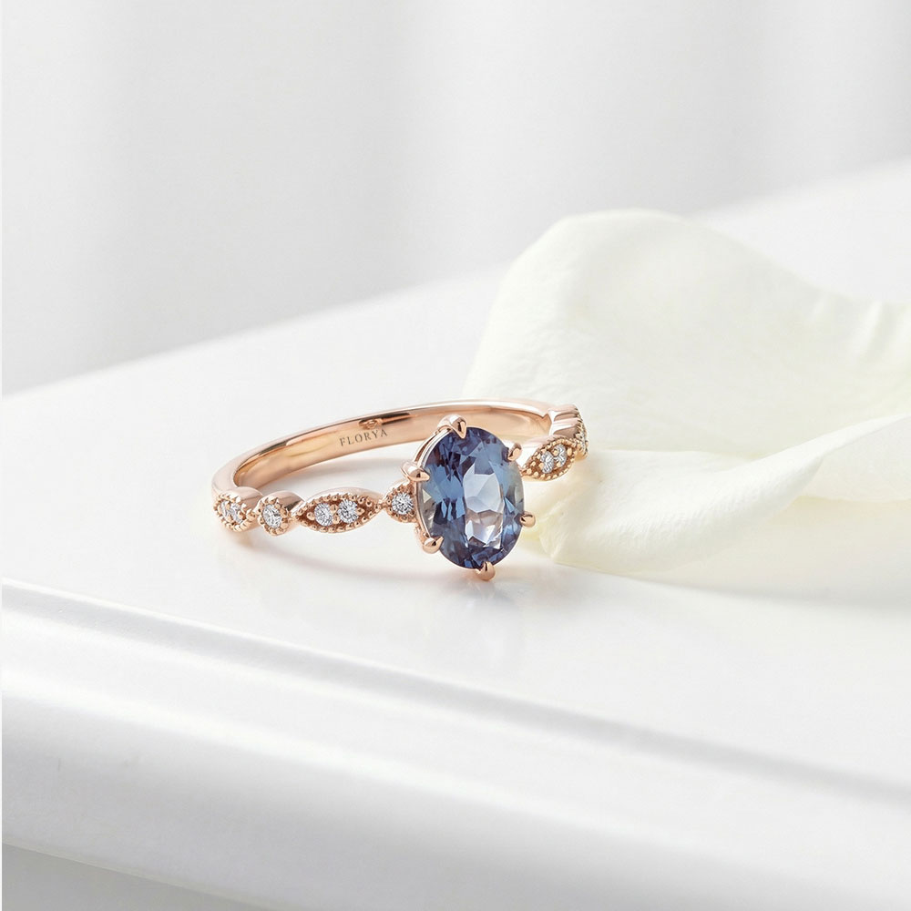 2,10 Karat Pırlantalı Safir Vintage Yüzük - LP02668