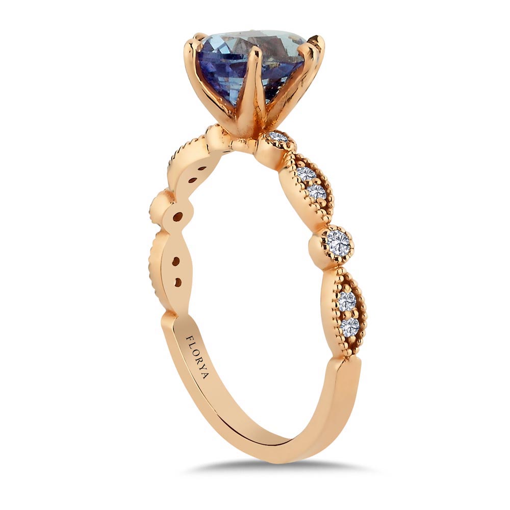 2,10 Karat Pırlantalı Safir Vintage Yüzük - LP02668