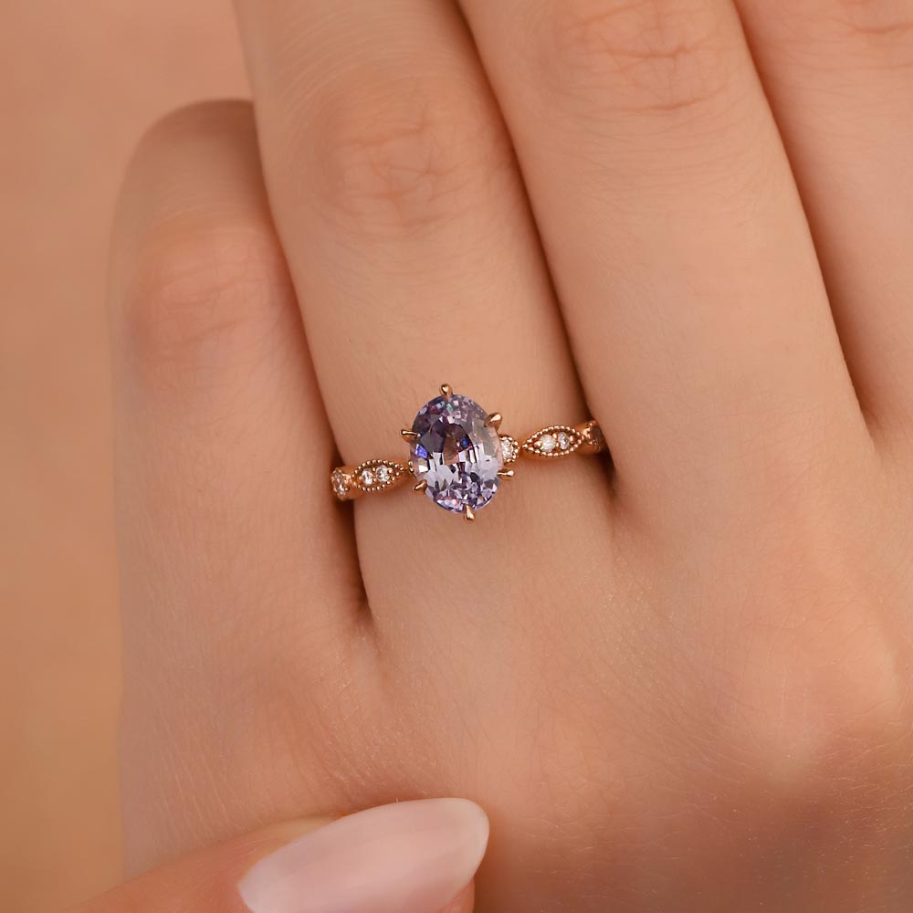 2,10 Karat Pırlantalı Safir Vintage Yüzük - LP02668