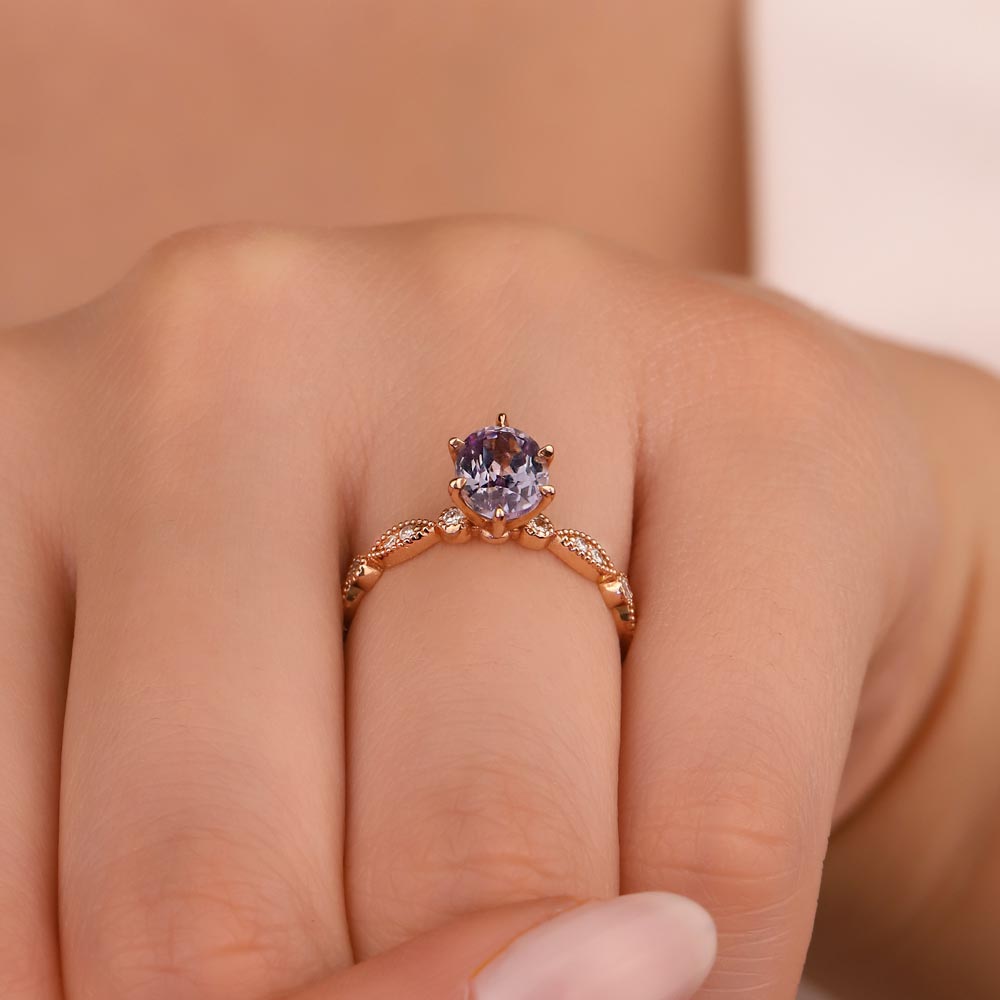 2,10 Karat Pırlantalı Safir Vintage Yüzük - LP02668