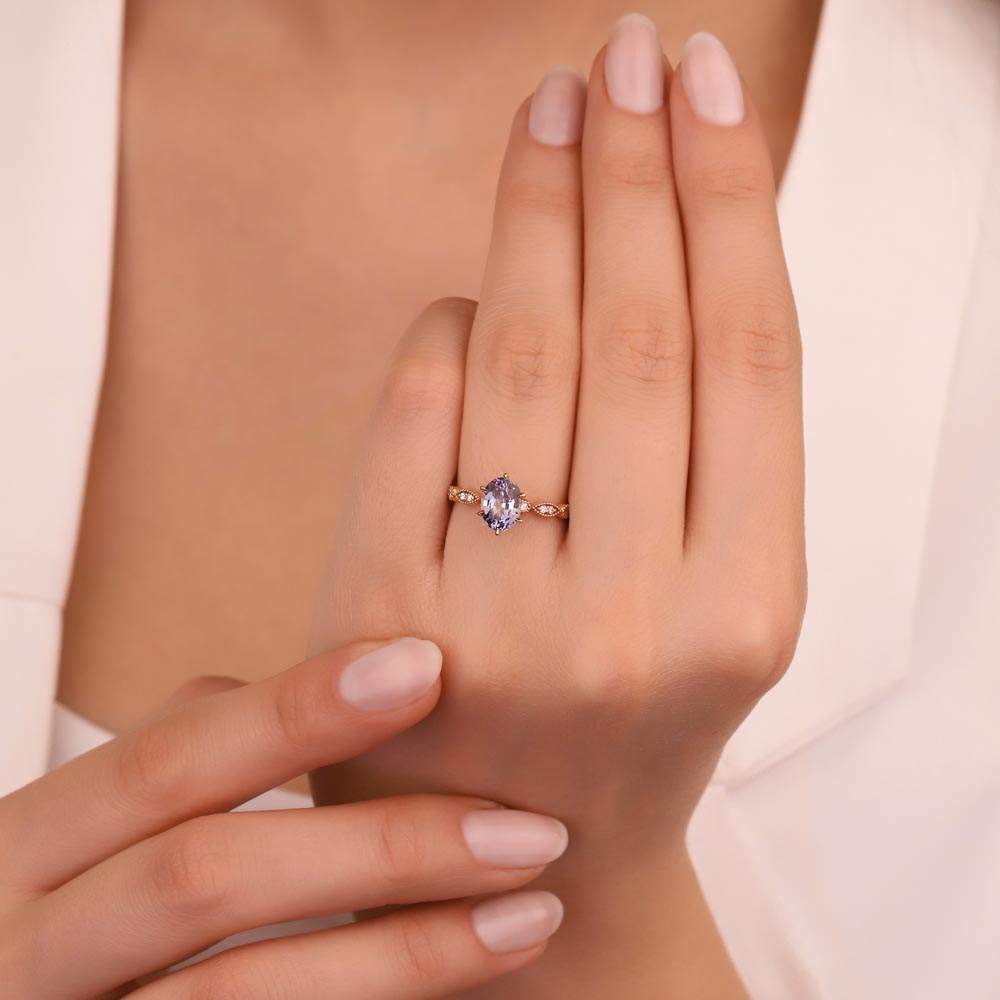 2.10 Karat Safir Vintage Pırlanta Yüzük - FP02668