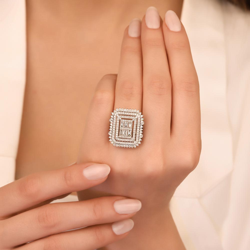 2,40 Karat Laboratuvar Pırlantalı baget Taşlı Yüzük - FP04525
