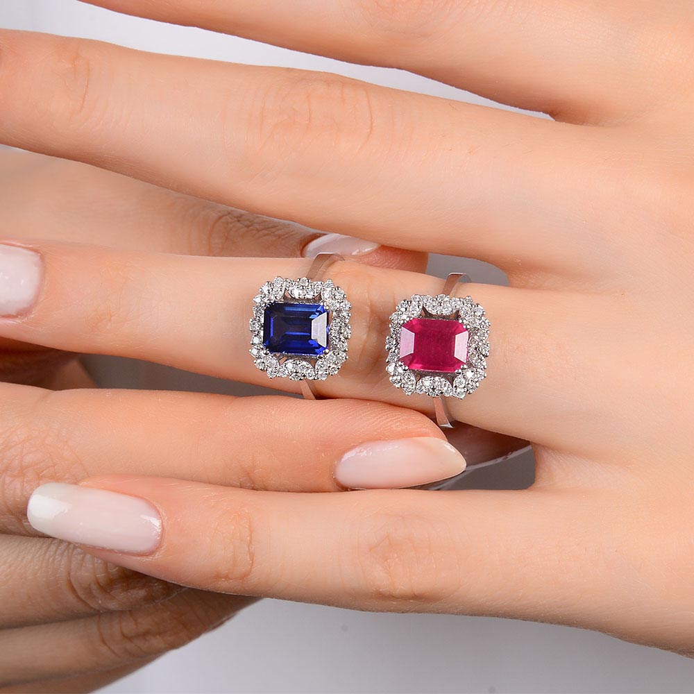 2,57 Karat Laboratuvar Pırlanta Royale Safir Yüzük - FP11210