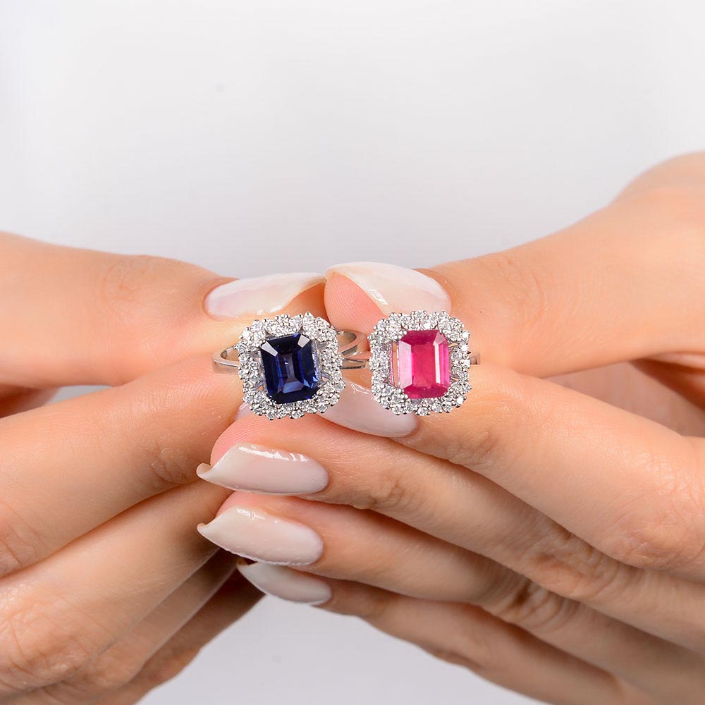 2,57 Karat Laboratuvar Pırlanta Royale Safir Yüzük - FP11210