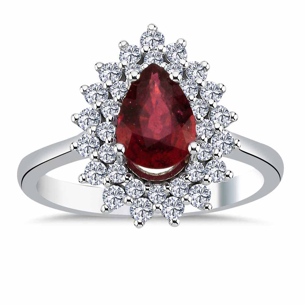 2.85 Karat Damla Kesim Stern Yakut Pırlanta Yüzük