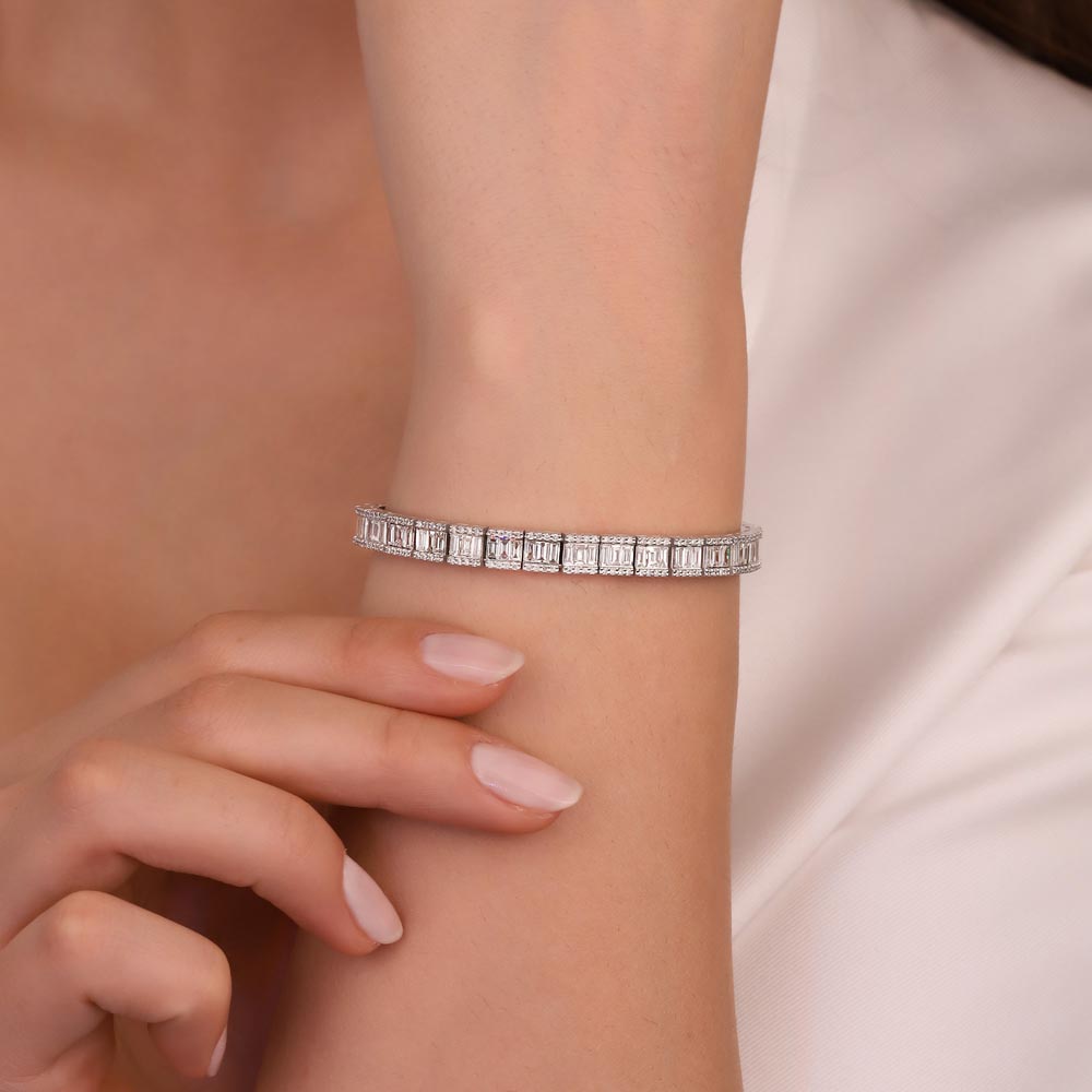 7,45 Karat Pırlantalı baget Taşlı Su Yolu Bileklik - LP04251