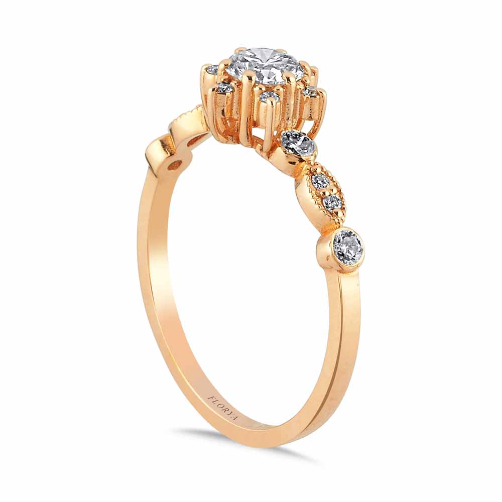 Karat Pırlanta Taşlı  Özel Tasarım Yüzük - LP05073