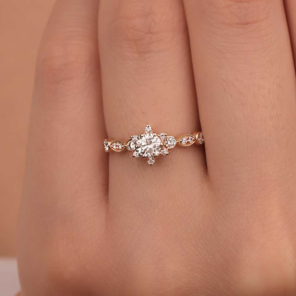 Karat Pırlanta Taşlı  Özel Tasarım Yüzük - LP05073