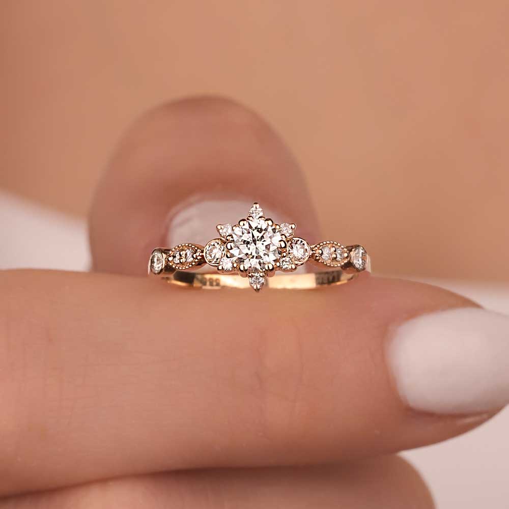 Karat Pırlanta Taşlı  Özel Tasarım Yüzük - LP05073