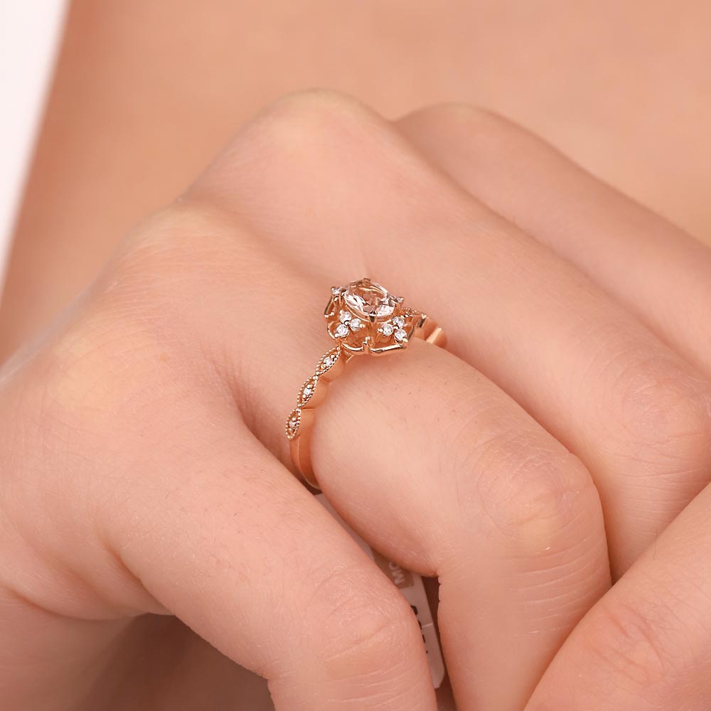 Pırlanta Ve Morganit Vintage Yüzük - LP02772