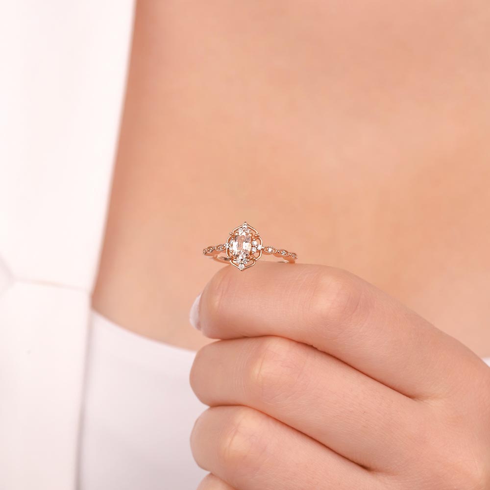 Pırlanta Ve Morganit Vintage Yüzük - LP02772