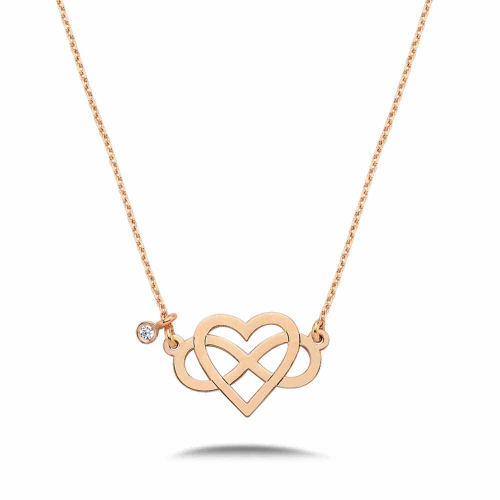 Pırlantalı Sonsuzluk Kalpli Hediyelik Kolye  - LP06628