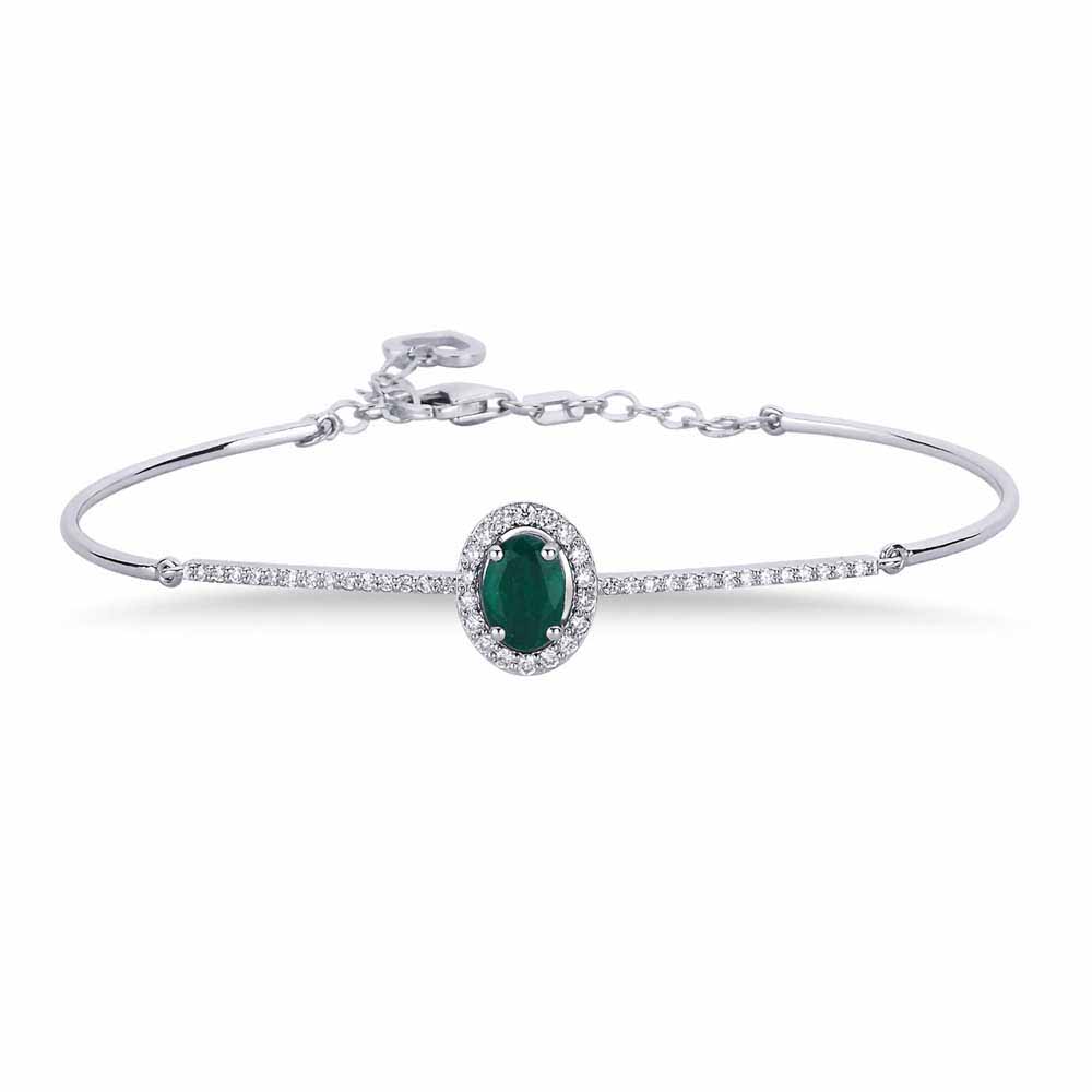 Pırlantalı Zümrüt Hediyelik Bileklik - LP05445