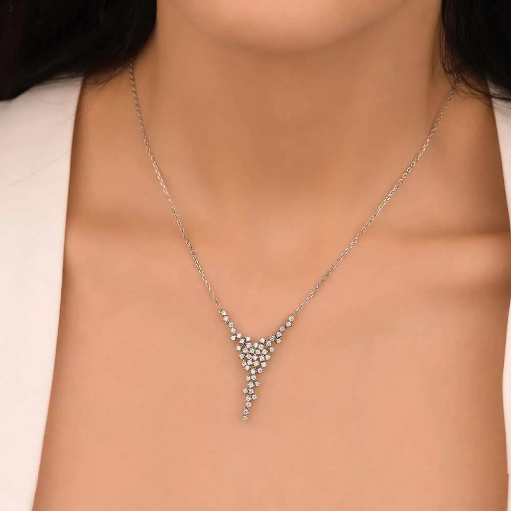 0,95 Karat 14 Ayar Pırlanta Taşlı Gerdanlık