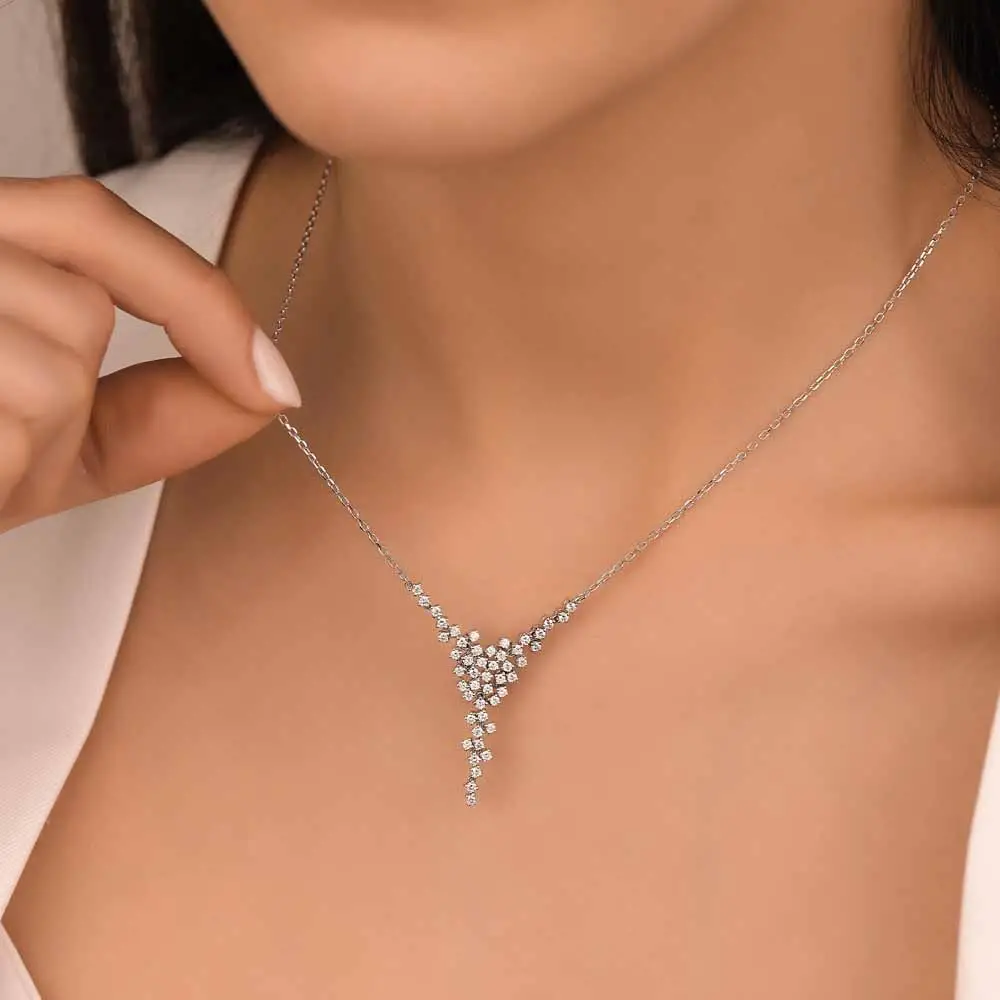 0,95 Karat 14 Ayar Pırlanta Taşlı Gerdanlık