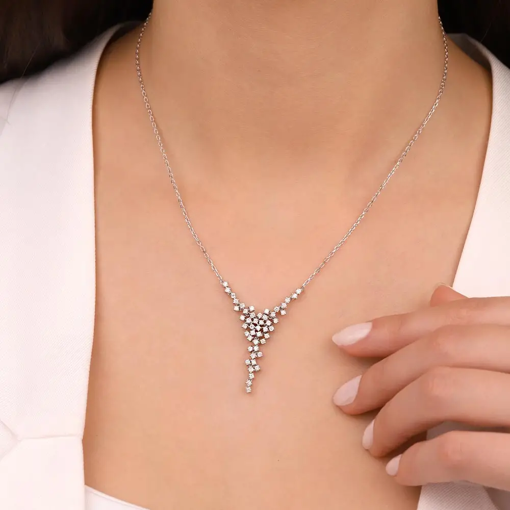 0,95 Karat 14 Ayar Pırlanta Taşlı Gerdanlık