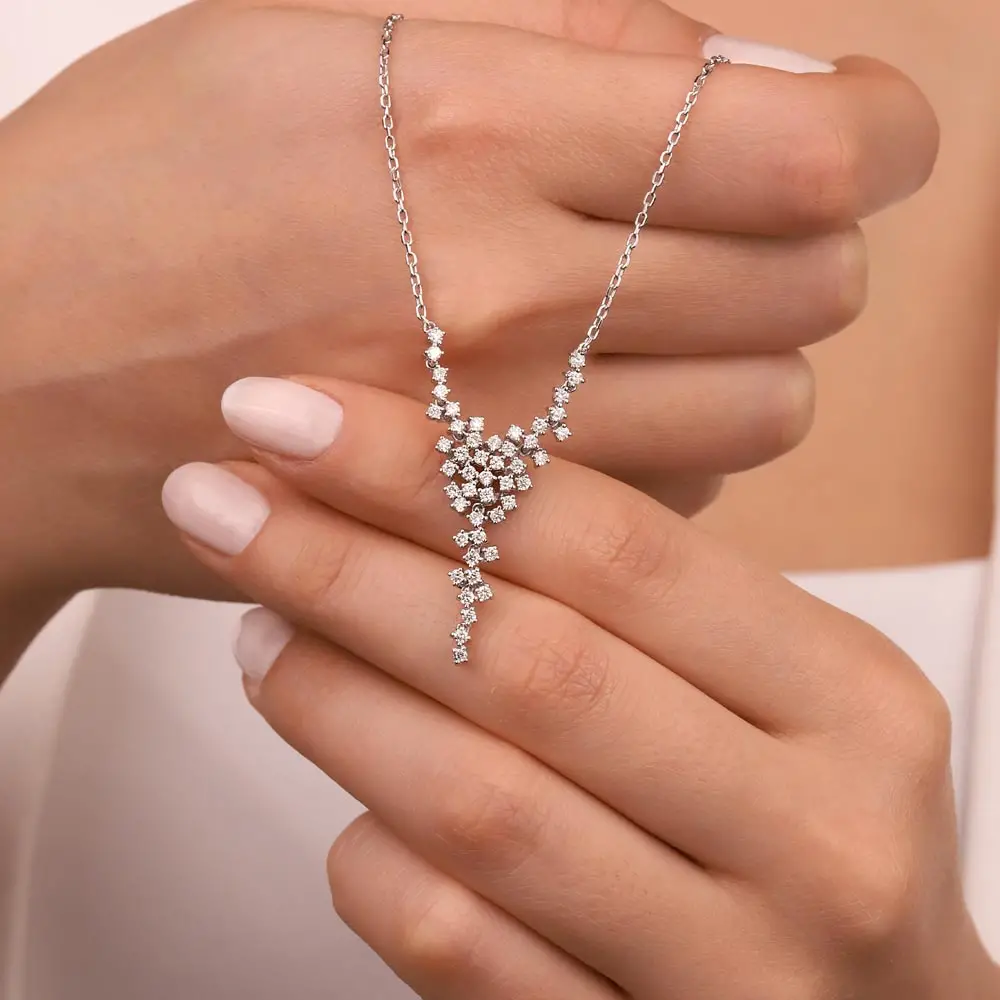 0,95 Karat 14 Ayar Pırlanta Taşlı Gerdanlık
