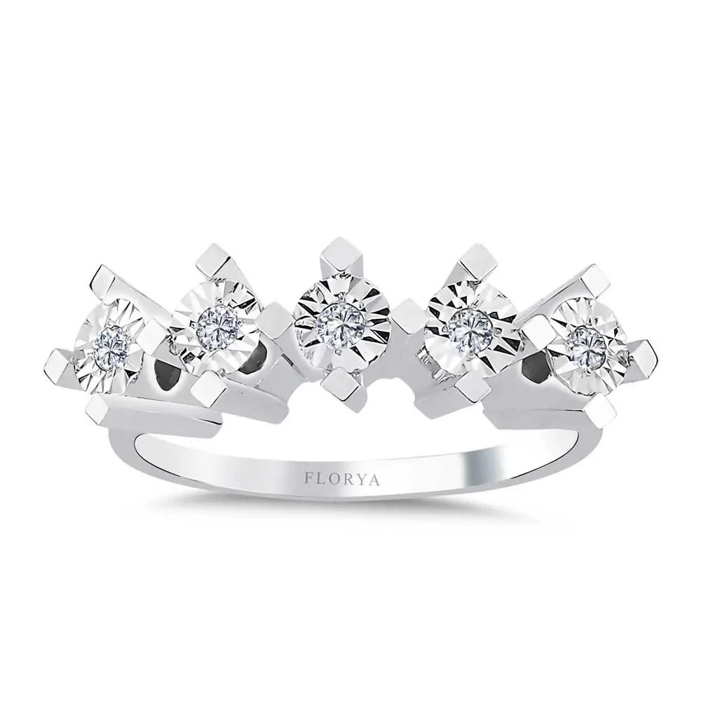 0.11 Karat Pırlantalı Beştaş Yüzük