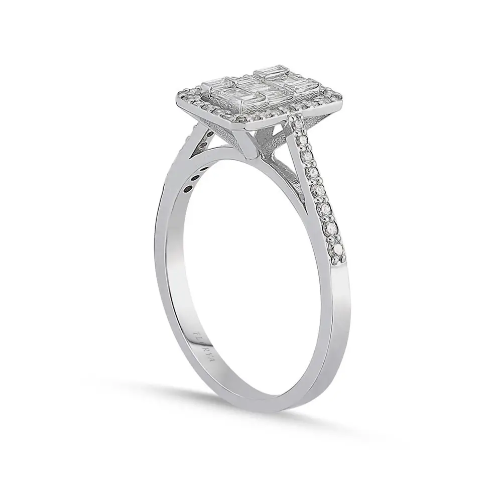 0,49 ct Pırlantalı baget Yüzük