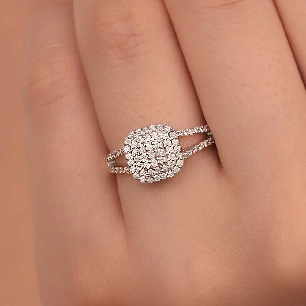 0,49 Karat Pırlanta Taşlı Coronet Yüzük