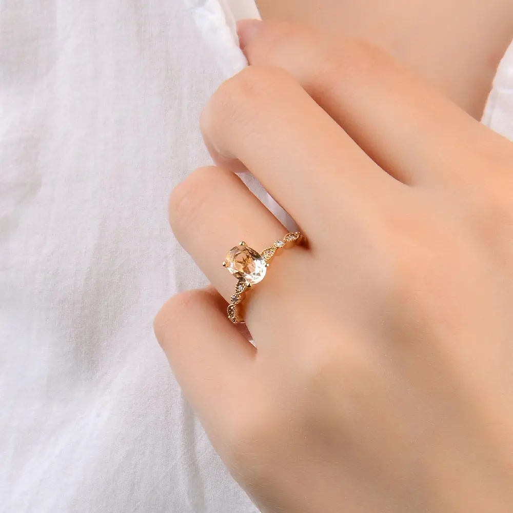 1,04 Karat Vintage Pırlanta Morganit Yüzük