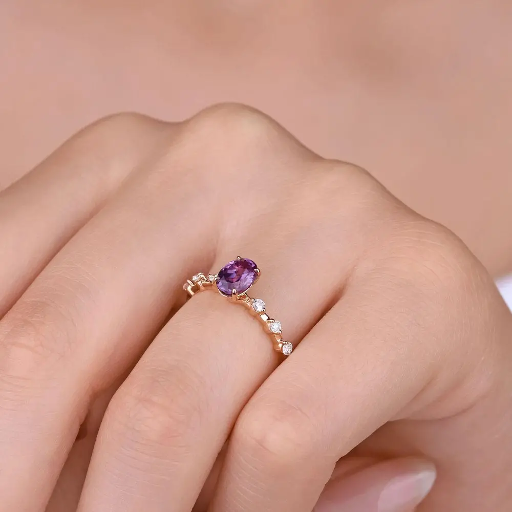 1,25 Karat Pırlanta Taşlı Alexandrite Yüzük
