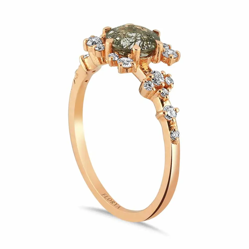 0,92 Karat Pırlanta Black Rutile Vintage Yüzük