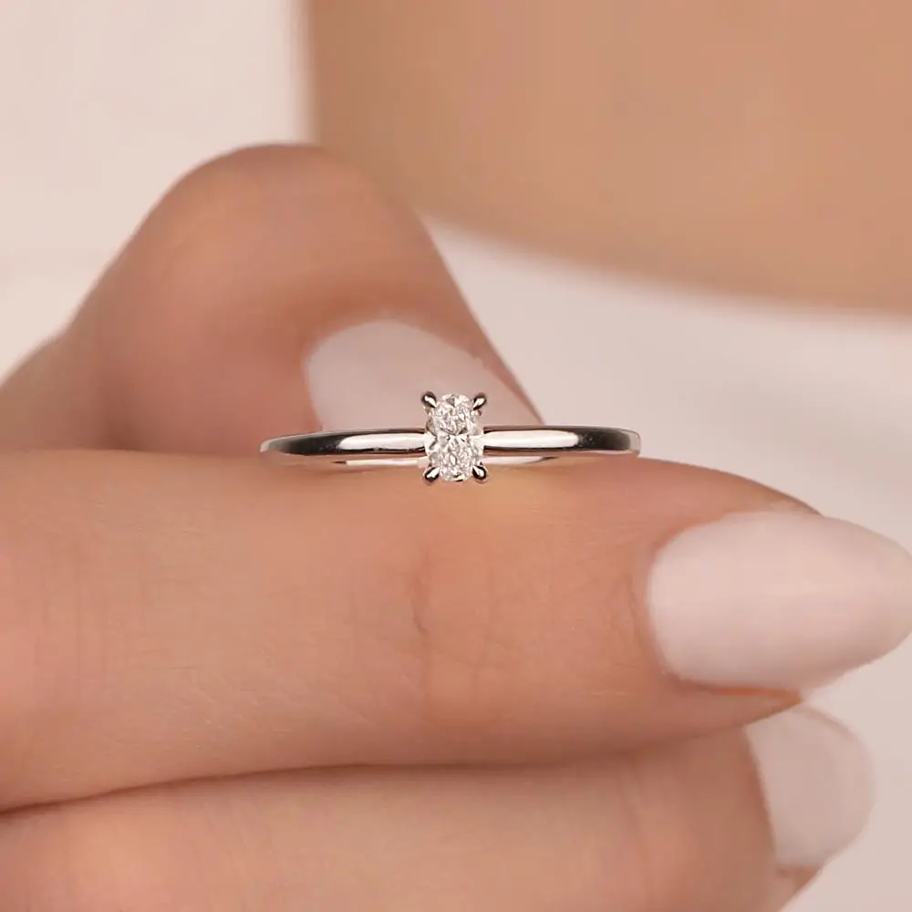 0,50 ct Oval Pırlanta Tiffany Tektaş Yüzük