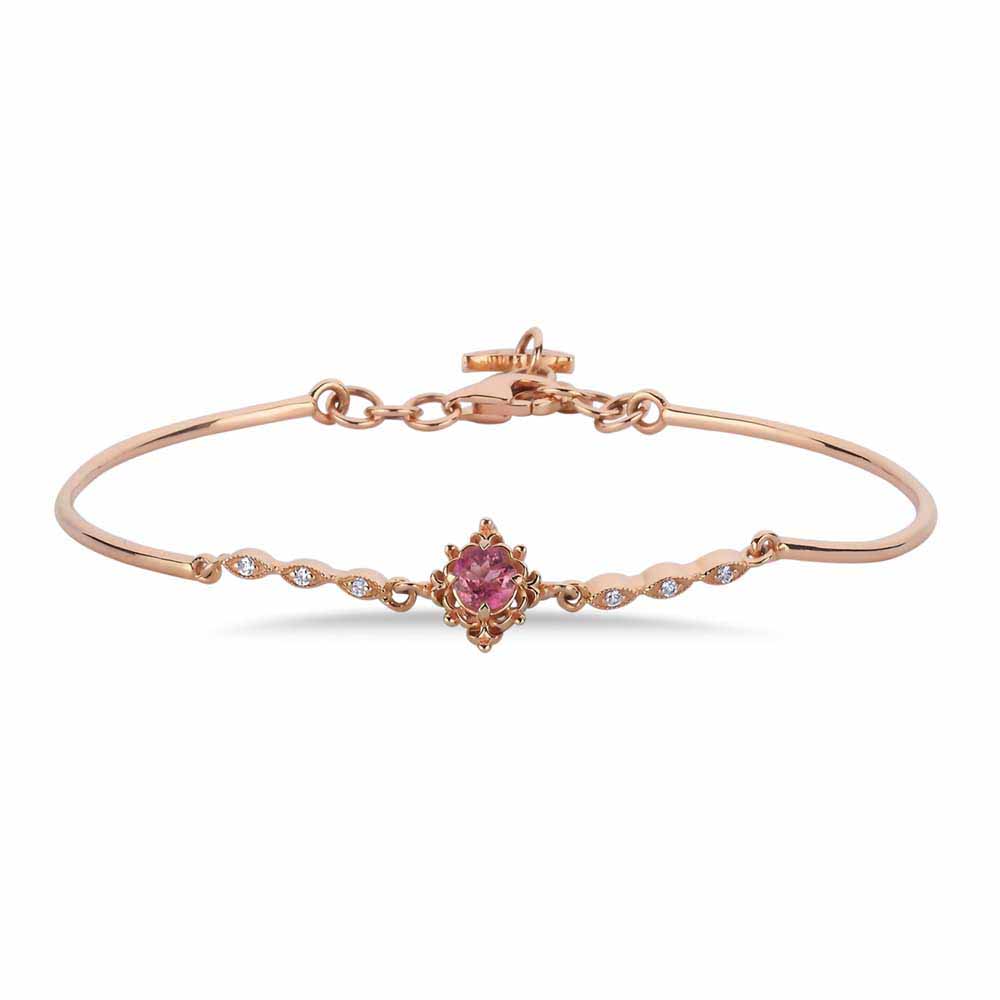PIRLANTA BİLEKLİKLER Pırlantalı Vintage Pink Turmalin Hediyelik Bileklik