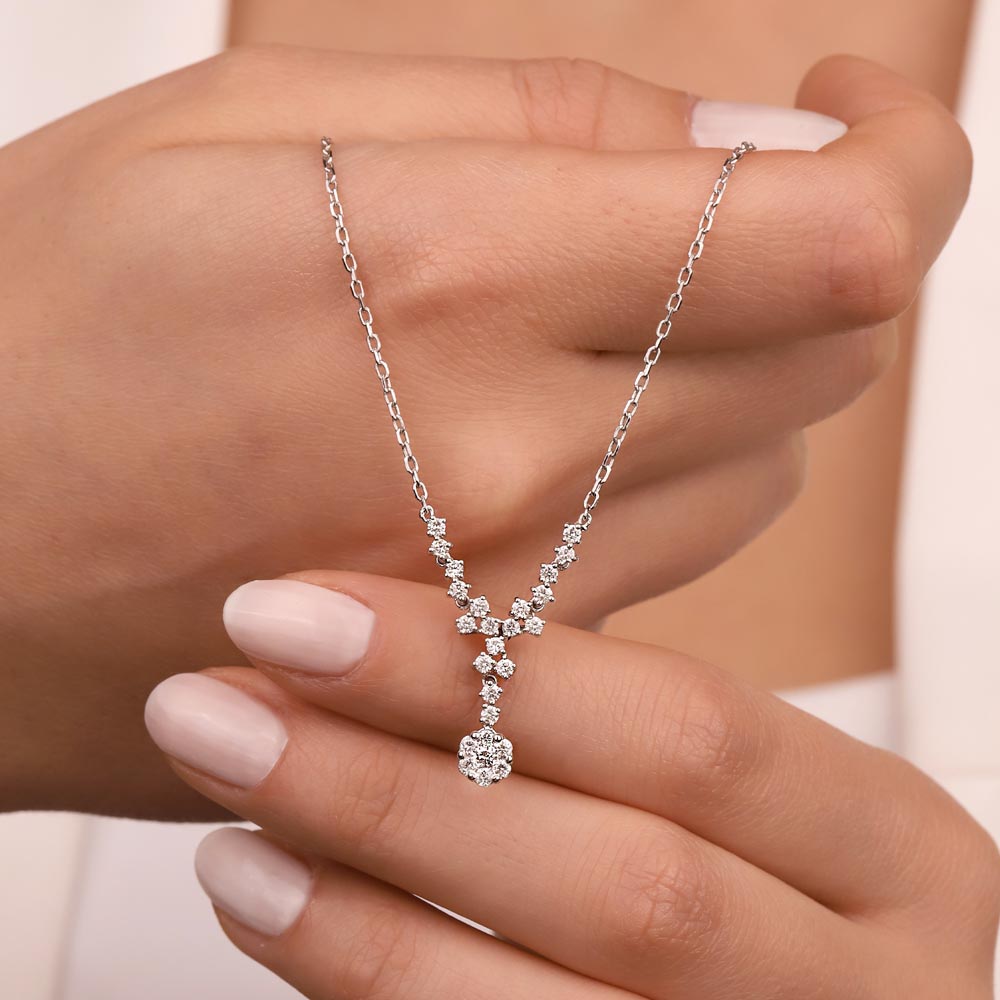 PIRLANTA KOLYELER 0,73 Karat Pırlanta Coronet Taşlı Kolye