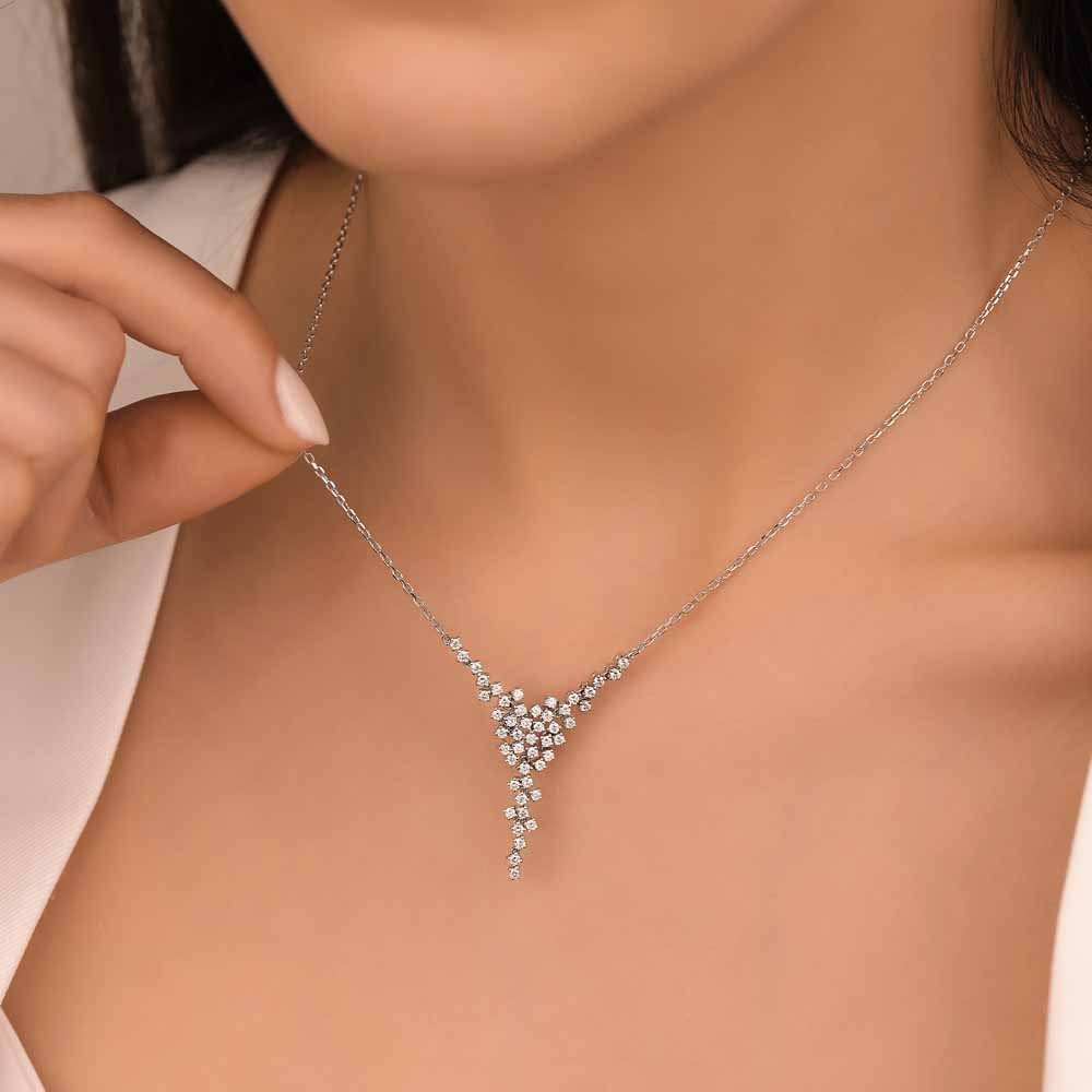 0,95 Karat 14 Ayar Pırlanta Taşlı Gerdanlık