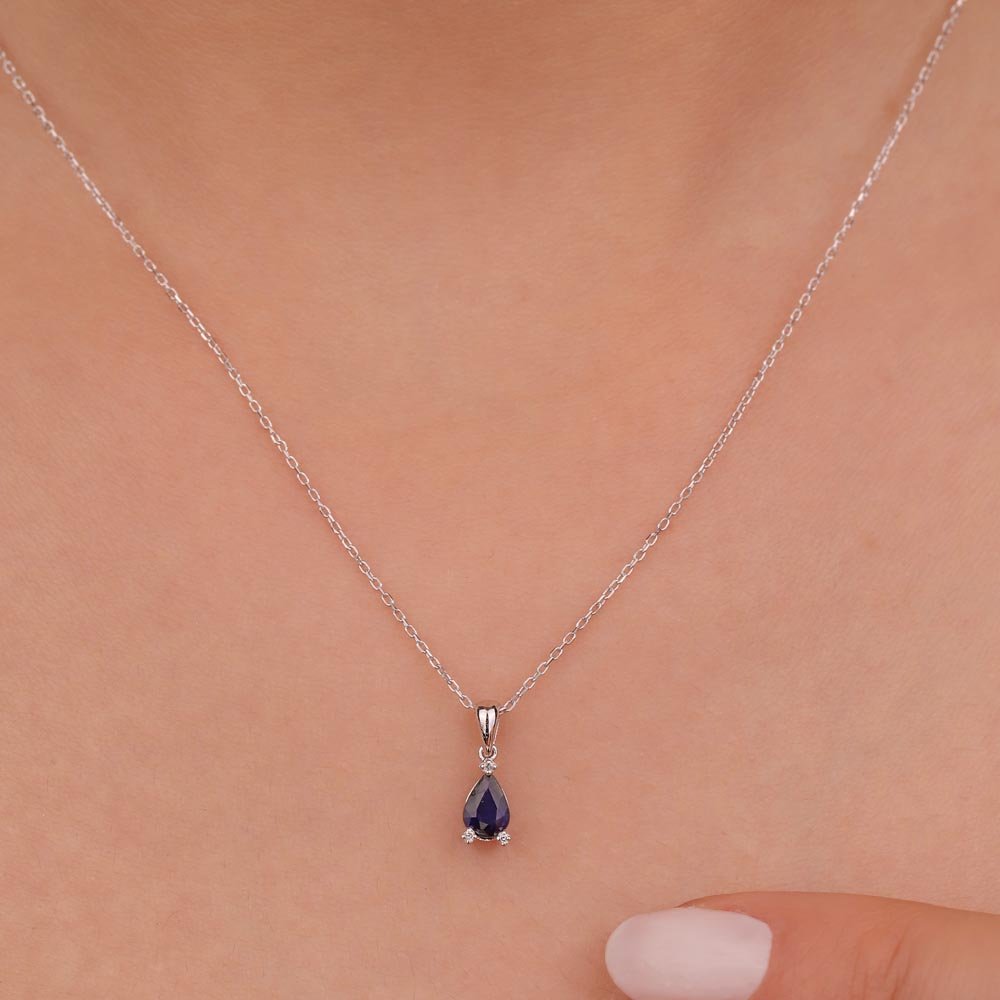 Safir Kolyeler 0.71 Karat Safir Royale Pırlanta Kolye