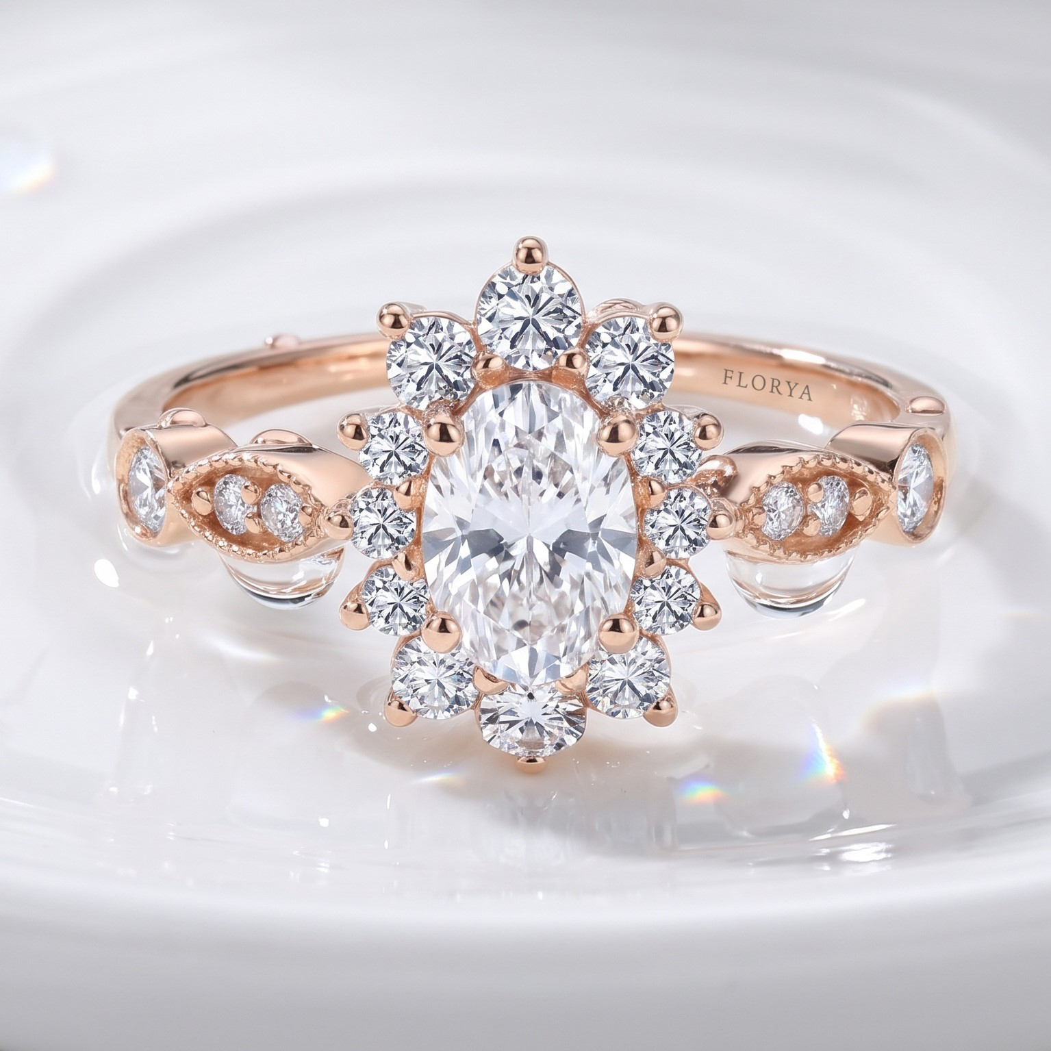 0,90 Karat Laboratuvar Pırlanta Oval Kesim Vintage Tektaş Yüzük