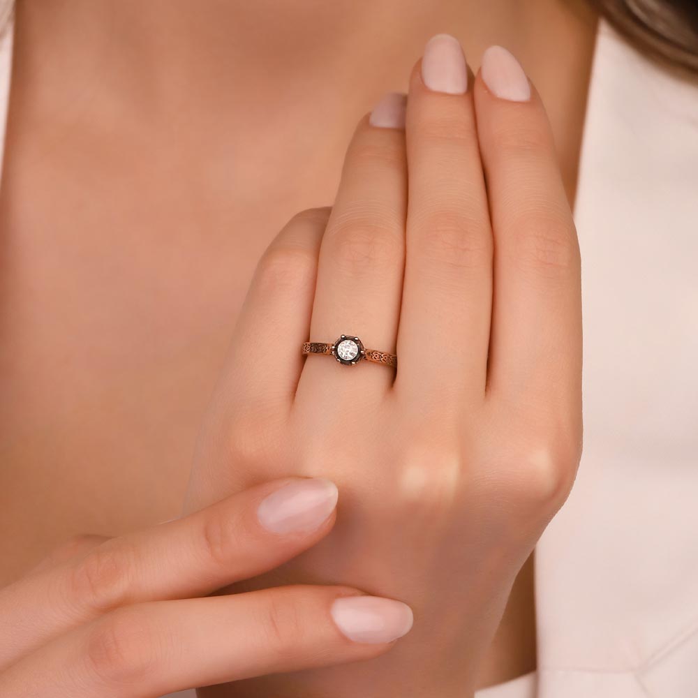 0,13 Karat Pırlanta Taşlı Elmas Yüzük