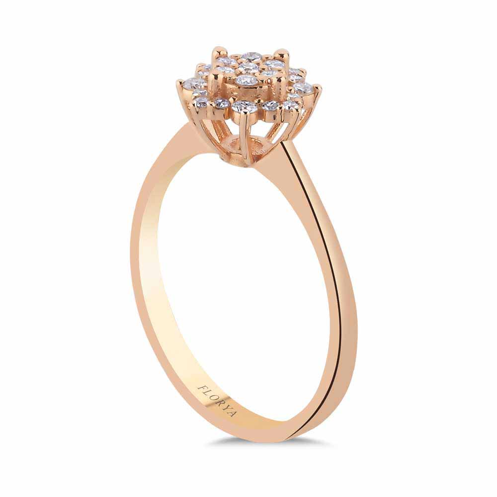 Coronet Yüzükler 0.25 Karat Lotus Tasarım Coronet Pırlanta Yüzük