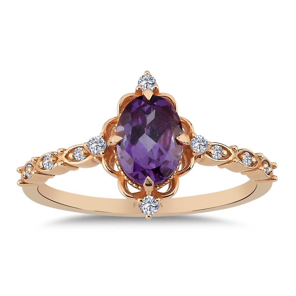 Vintage Yüzükler 1,20 Karat Laboratuvar Pırlantalı Vintage Alexandrite Yüzük