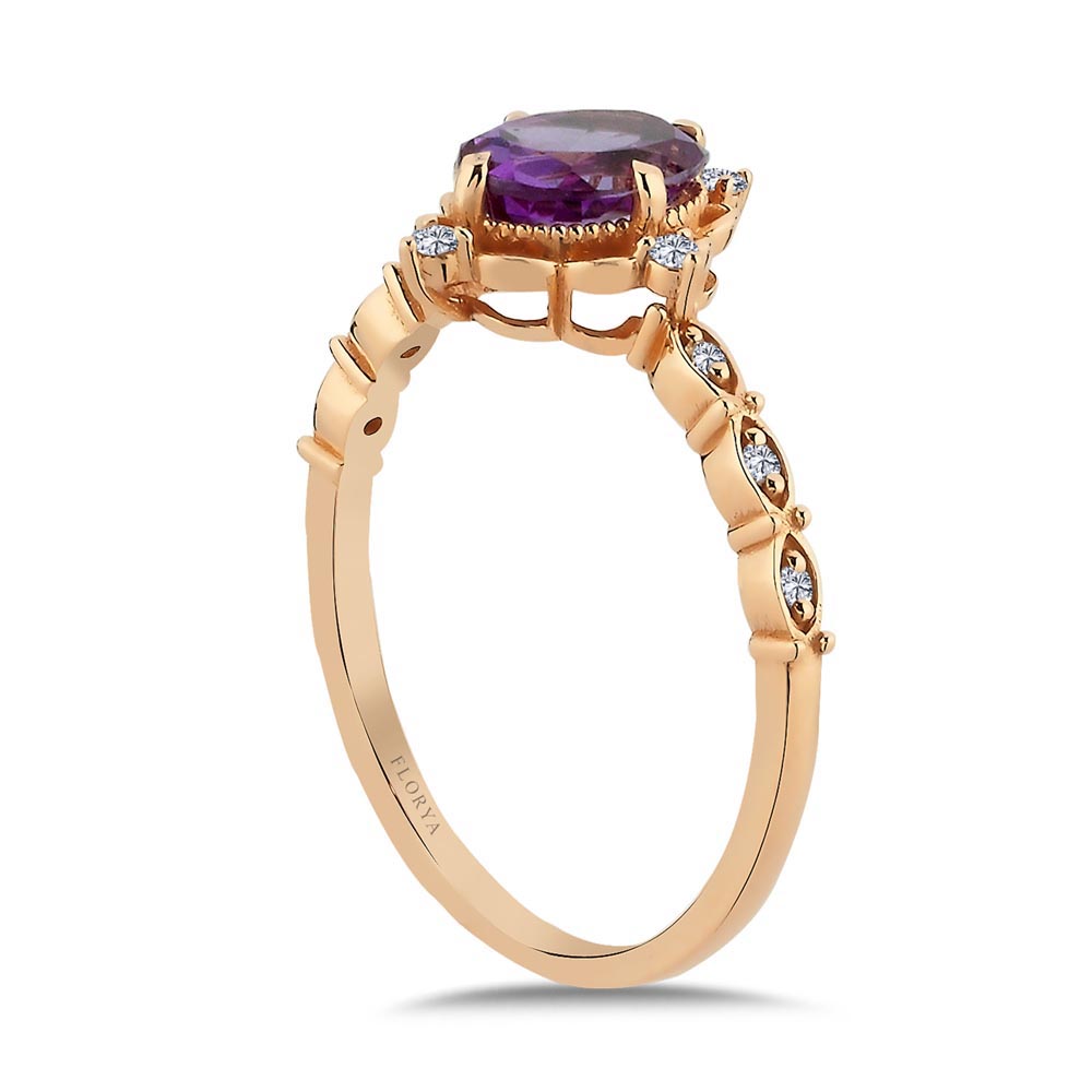 Vintage Yüzükler 1,20 Karat Laboratuvar Pırlantalı Vintage Alexandrite Yüzük
