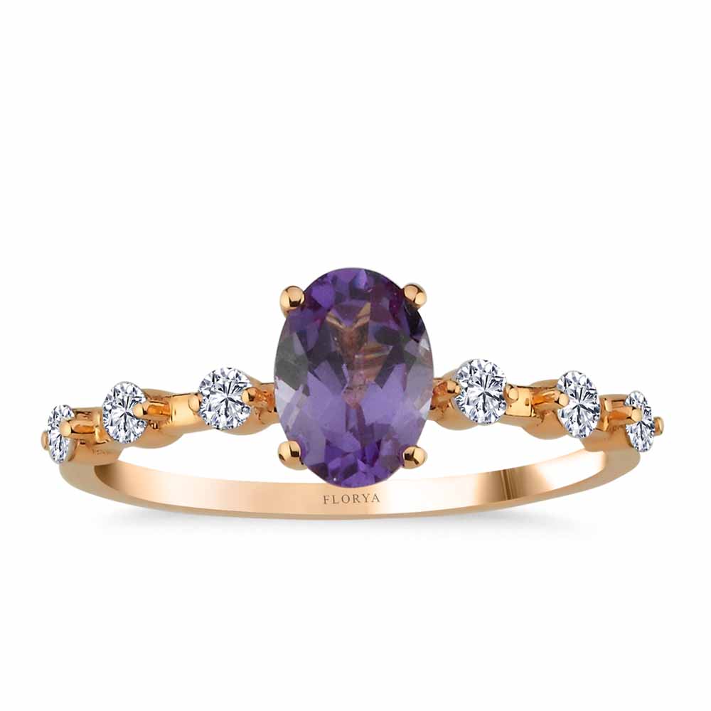 Pırlanta Yüzükler 1,29 Karat Pırlantalı Vintage Alexandrite Yüzük