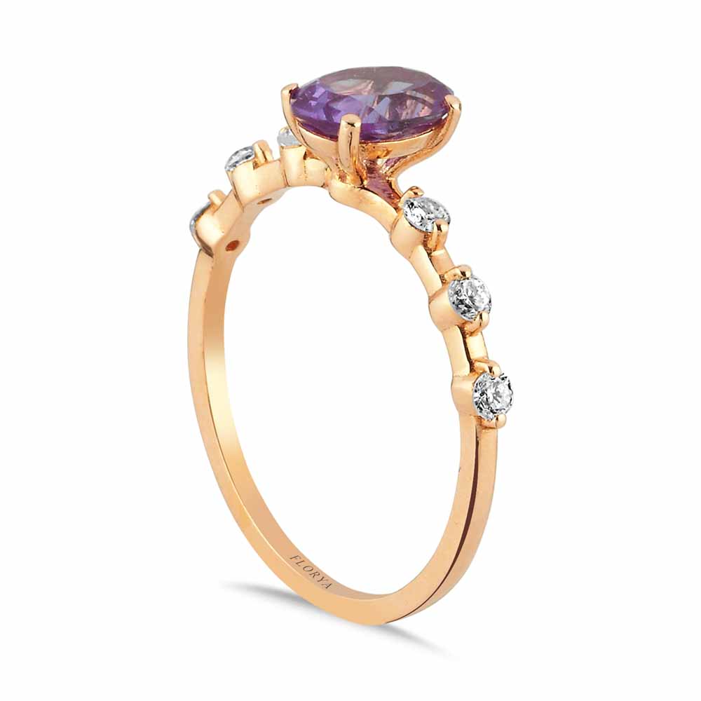 Pırlanta Yüzükler 1,29 Karat Pırlantalı Vintage Alexandrite Yüzük