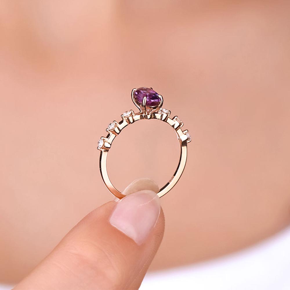 Pırlanta Yüzükler 1,29 Karat Pırlantalı Vintage Alexandrite Yüzük