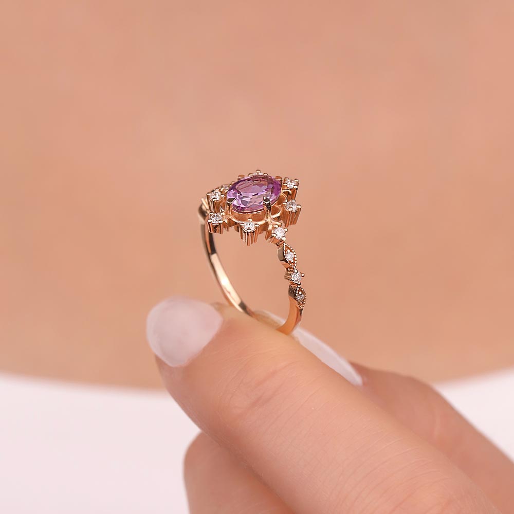 Pırlanta Yüzükler 1,23 Karat Pırlantalı Vintage Alexandrit Yüzük
