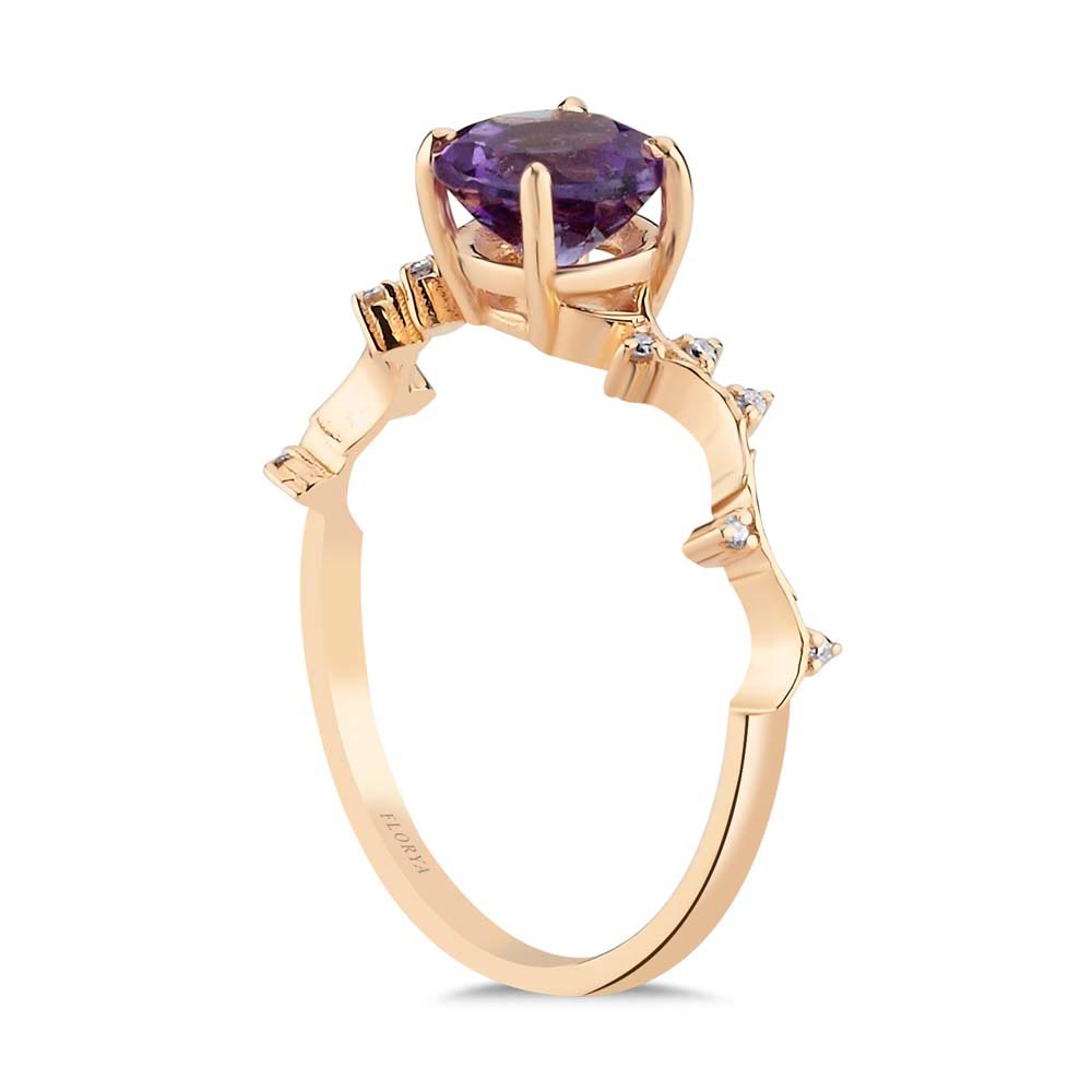 Pırlanta Ve Alexandrit Vintage Yüzük
