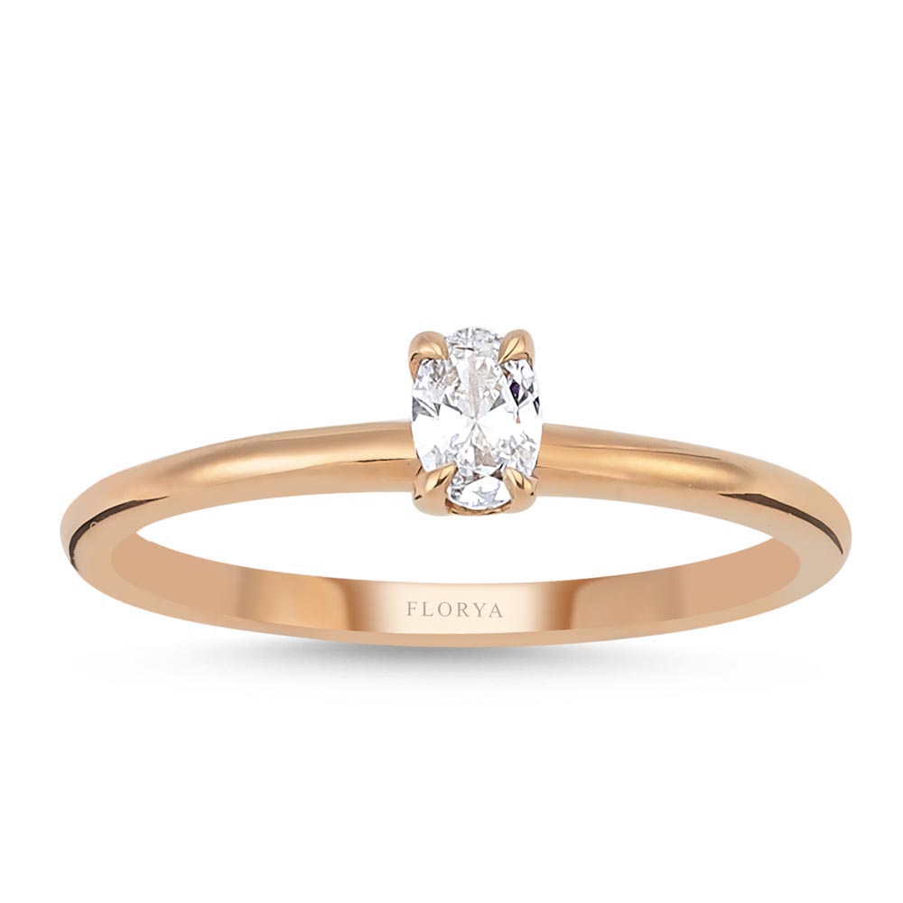 Pırlanta Yüzükler 0,19 Karat Pırlanta Oval Tektaş Tiffany Yüzük